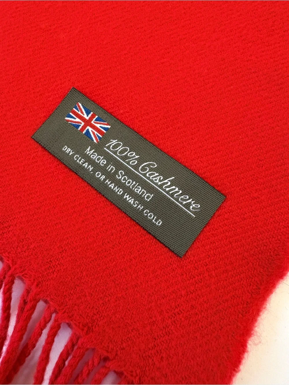 100% CASHMERE Scotland Scarf Red Wrap Scarf Winter Warm Academia Career Preppy